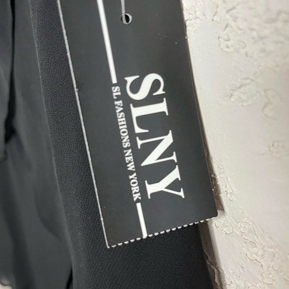 NWT SLNY Fashions size 4 Tiered Chiffon Black Dress - Picture 7 of 7